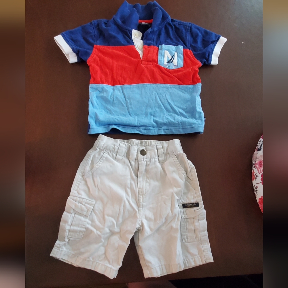 Nautica 24 month boys t-shirt and shorts set